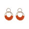 Bohemian Retro Round Geometric Hollow Rattan Earrings for Women