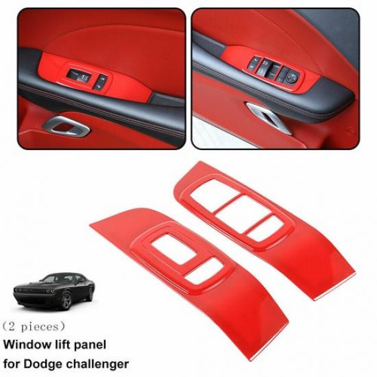 Car Interior Full Decoration Cover Trim Bezels For Dodge Challenger 2015-20 Red