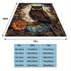 Owl Art Blanket Personalized Name Nature Fleece Throw All Season Soft Warm Bedding Home Decor Gift for Animal Lovers