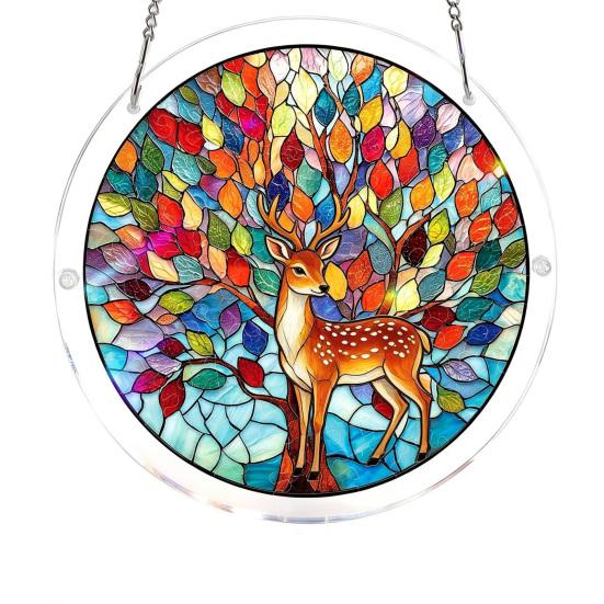 

Acrylic Jigsaw Puzzle Suncatcher Window Hanging Kit, Stained Glass Style DIY Puzzles Home Garden Decor, Birthday Gifts for Women, Wife, Aunt, Mom J