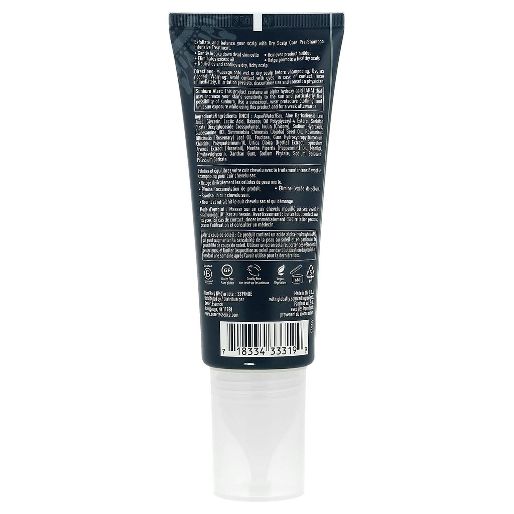 Desert Essence, Pflege für trockene Kopfhaut, Intensive Vor-Shampoo-Behandlung, 100 ml (3,4 fl oz)