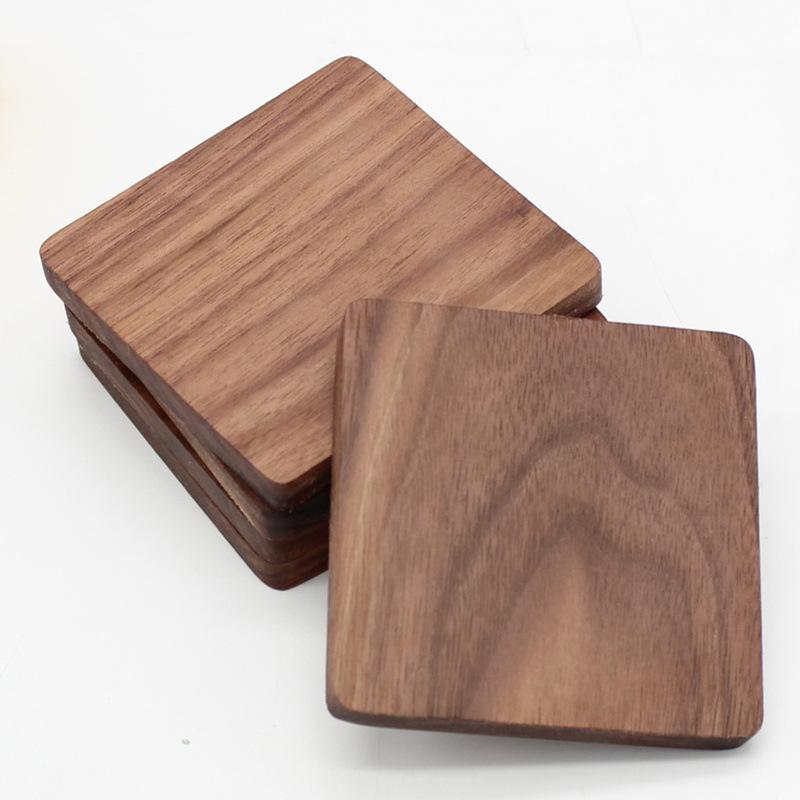 Japanese Tea Ceremony Wooden Coasters - Beech & Walnut Insulation Mats