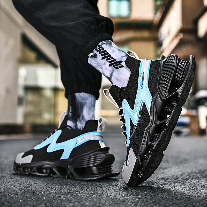 Nya Herr Sneakers Andningsbara Blad Löparskor Herr Dämpande Träningsskor Lätta Stor Storlek Fritidsskor Herrskor