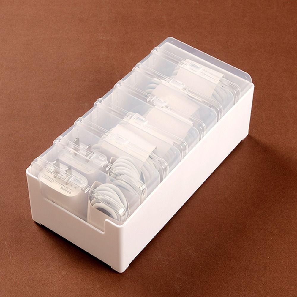 Durable Cable Organizer Box Clear Desktop Cable Organizer Data Cable Storage Box Travel Ready