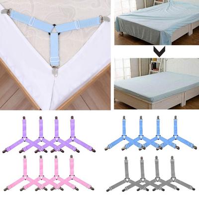 4Pcs Triangle Bed Sheet Straps Adjustable Design Simple Installation Non Slip Fitted