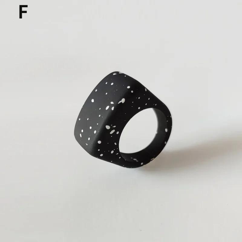 Anillos de Resina Acrílica Creativos de Moda Vintage Simples Geométricos Cuadrados para Mujeres Hombres Joyería