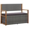 Day and Night - Day and Night Synthetic Rattan Storage Bench Gray Acacia Wood 115 Cm