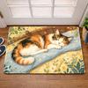 1Pcs Anti Fatigue Kitchen Rugs, Cute Calico Cat Print Waterproof Non-Slip Thick Cushioned Kitchen Mat Heavy Duty Comfort Standing Mat for Kitchen