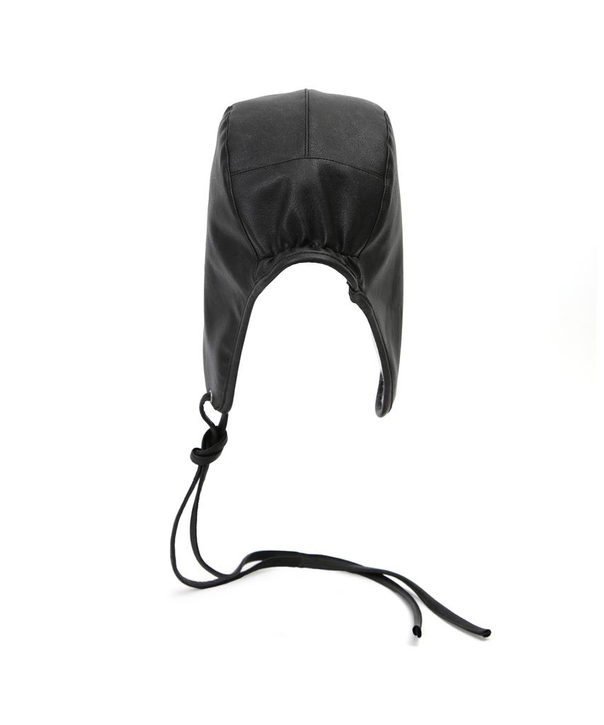 Eondeokeonteulolseutyudio Leather Fleece Reversible Earflap Winter Aviator Hat Beanie Aviator Hat / Reverse / G Leather Bk