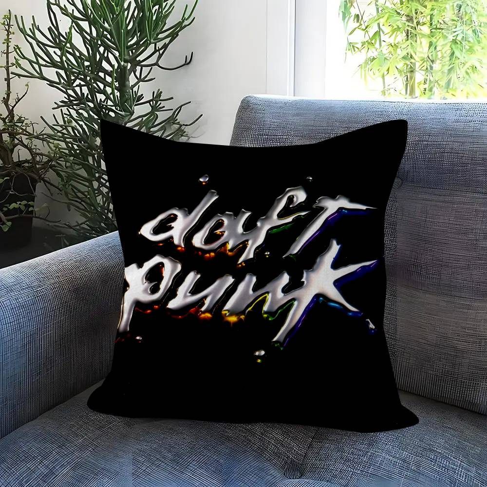 Band ddDaft Cool Logo Punk Pillow Gift Home Office Decoration Bedroom Sofa Car Cushion Cover Case 45x45