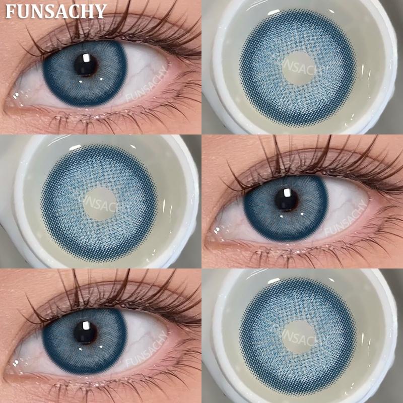 FUNSACHY 2PCS Contact Lenses Fashion Korean Brown Lenses for Eyes Grey Colored Contacts Cosmetics Blue Beauty Pupil Yearly Use
