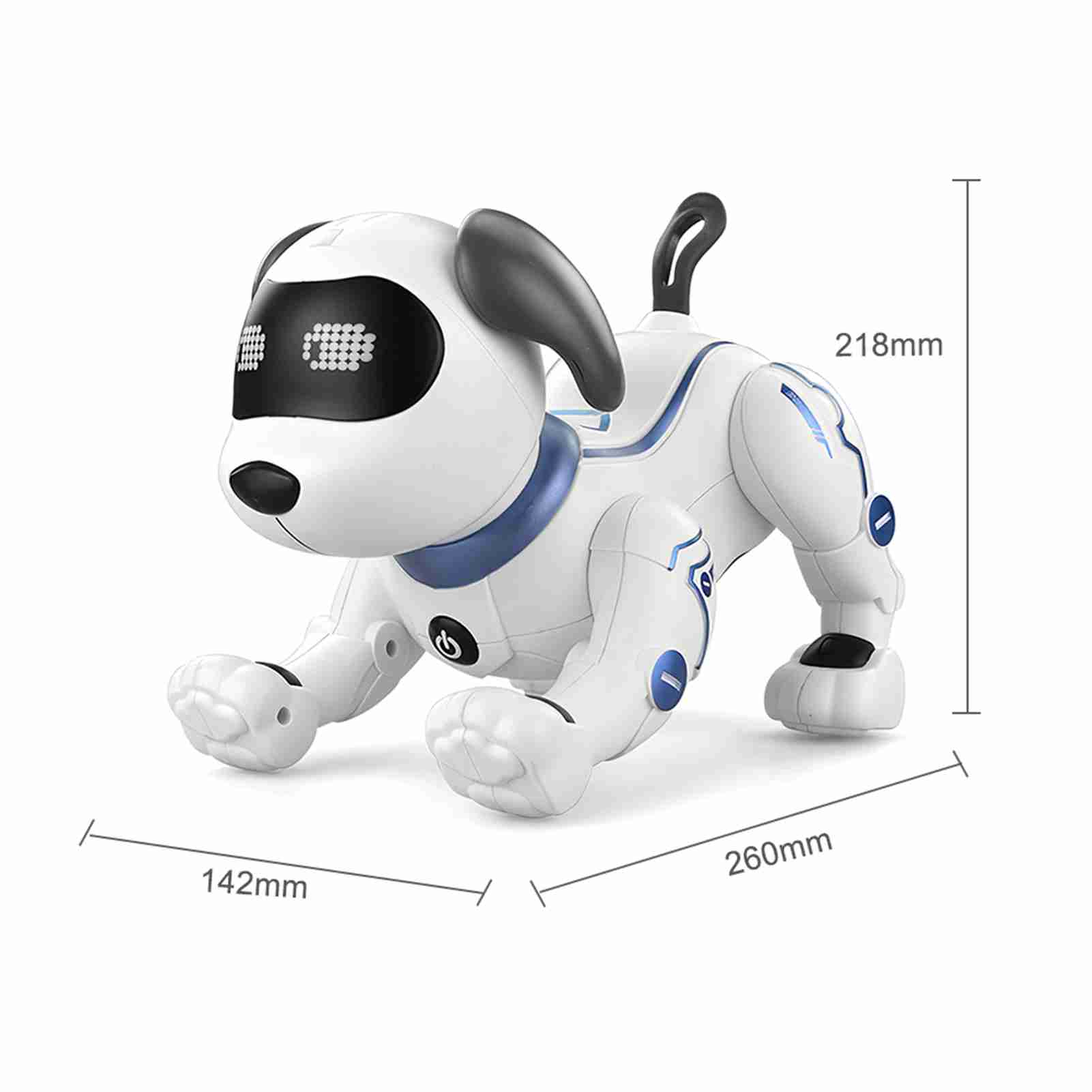 NaIntelligent Dog 5m Range Infrared Remote Control Dynamic Music Dance Robot Dog White