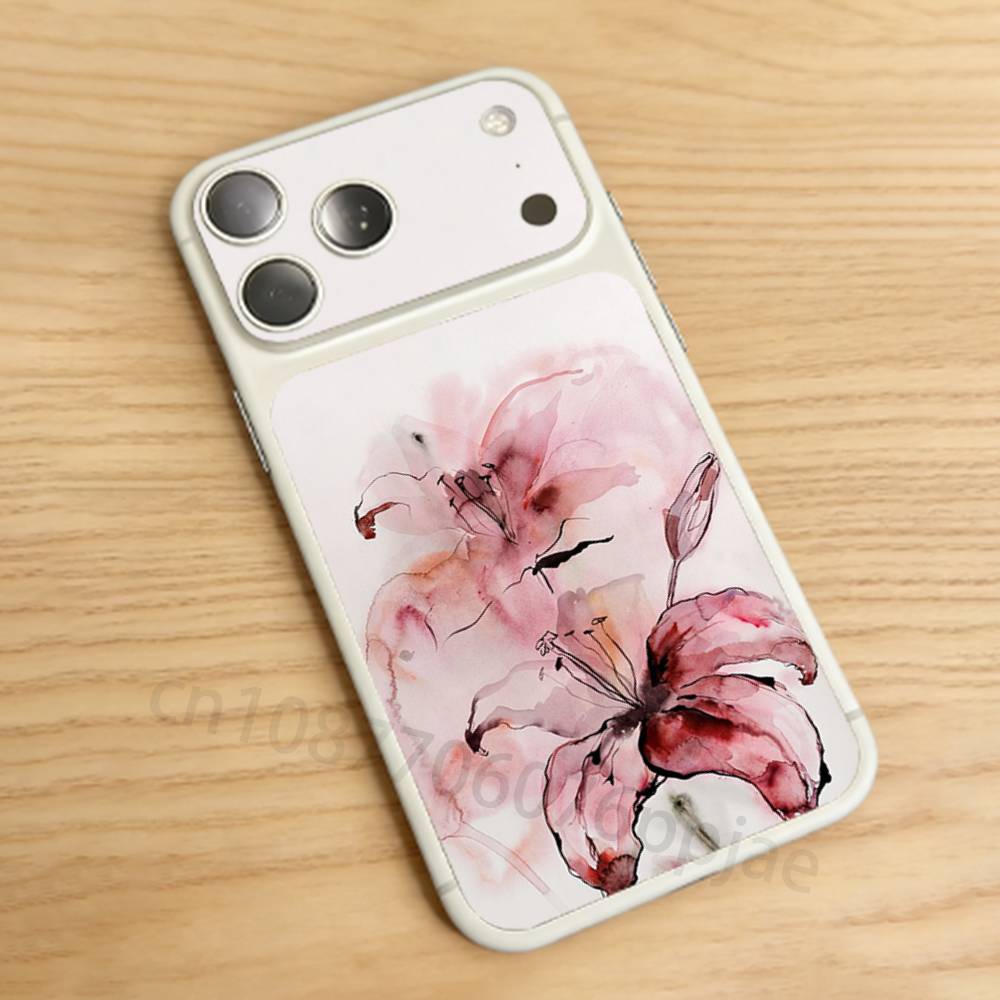 Abstract watercolor flowers For iPhone 17 Pro /Pro Max Battry Back Cover with Camera Decal Skin Rear Protective Sticker Film