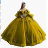 One-word shoulder evening dress flower tutu skirt bubble sleeve 1011 new dress birthday party skirt