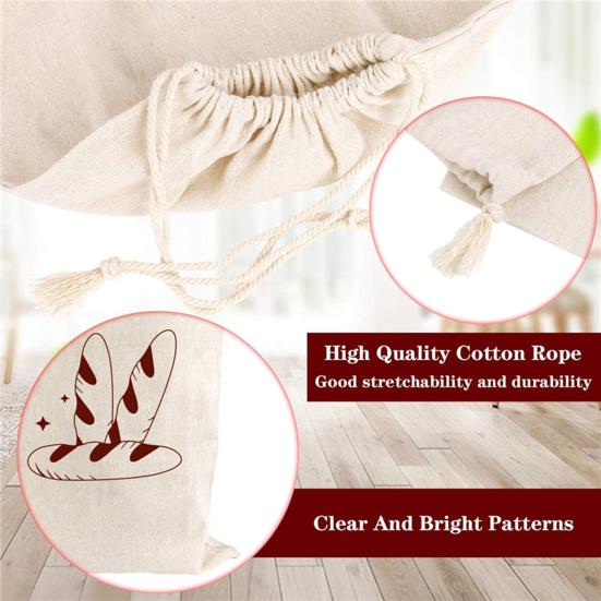 Yousheng Drawstring პურის ჩანთა მრავალჯერადი გამოყენებადი თეთრეულის პურის შესანახი ჩანთა ხელნაკეთი პურის პურის კონტეინერი გაუფერულებული საკვები მშრალი ხილის ჩანთა სამზარეულოს გაჯეტები