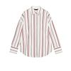Spring New Women's Clothing Lapel Long Sleeves Loose Poplin Stripes Shirt 2262115 2262116