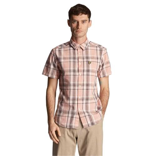 Lyle & Scott Men's Checked Linen Short-Sleeved Shirt
