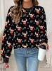 Latest ladies' Christmas party hoodie,autumn long sleeve round neck casual pullover fashion and personalized street sports shirt