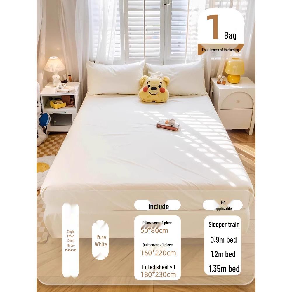Wash-Free Disposable Bedding Set: Thickened Double Bed Sheets, Duvet Covers, Pillowcases, and Fitted Sheets - Ideal for Travel and Hotel Use.