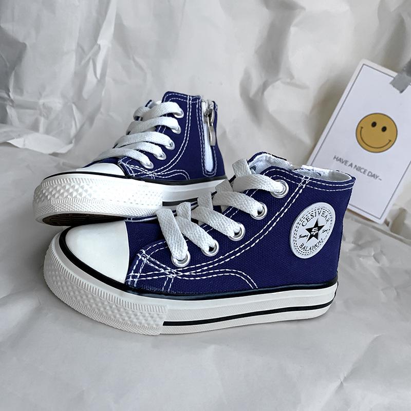 

Дитячі полотняні туфлі Осінь 2025: Високі та низькі кеди для хлопчиків та дівчаток, корейський стиль, м яка підошва, модні дитячі кросівки (Розміри S, M, L). 35