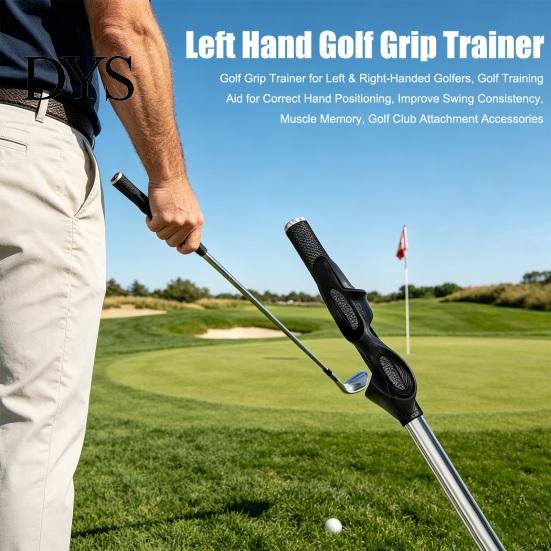 Golf Grip Trainer for Left & Right-Handed Golfers, Training Aid Correct Hand Positioning, Improve Swing Consistency, Muscle Memory, Club Attachment