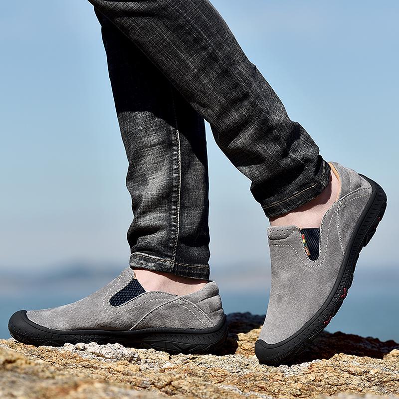 38-48 Casual Men's Shoes Retro British Style Leather Large Size Two-layer Pork Skin Driving Car Shoes