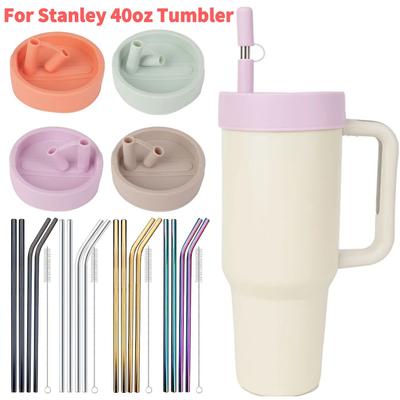 Silicone Dustproof Cup Cover Straw Cap Leak Proof Cup Lid Anti-Overflow Lid for Stanley 40oz Accessories