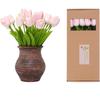 ucky 20 Pcs Light Pink Artificial Tulip Silk Fake Flowers Realistic Touch Spring Summer Fake Flowers for Home Decor Outdoor Garden Parties and