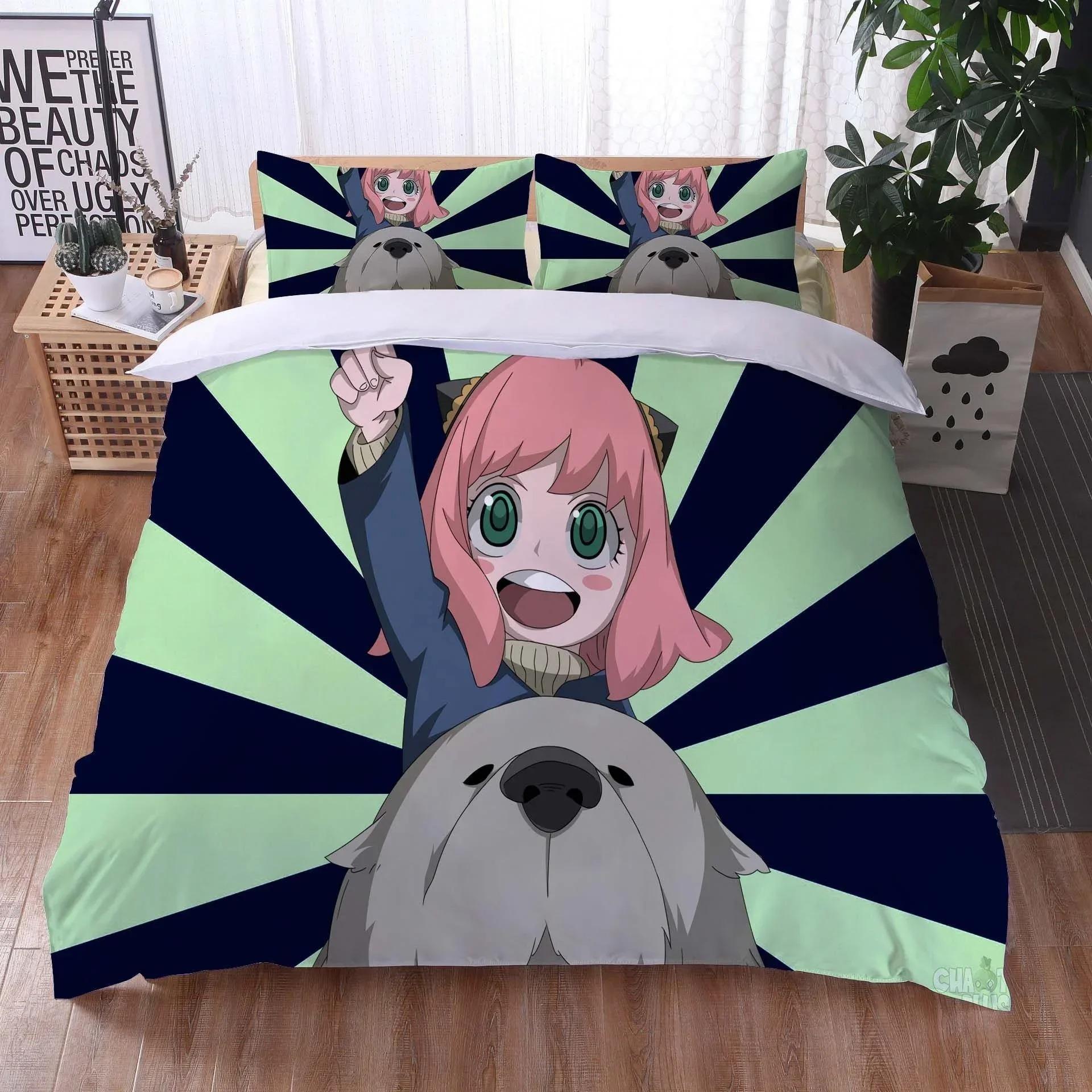 

Anime Spy X Family Bedding Set 3D Printed Suitable For Bedroom Duvet Cover Set With Pillowcases Kids Home Textile EU Single(135*200cm)3pcs