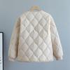 Corduroy Patchwork Quilted Jacket Winter Women Clothing Parkas Warm Cotton-padded Jacket Lightweight Coat Single-breasted Tops