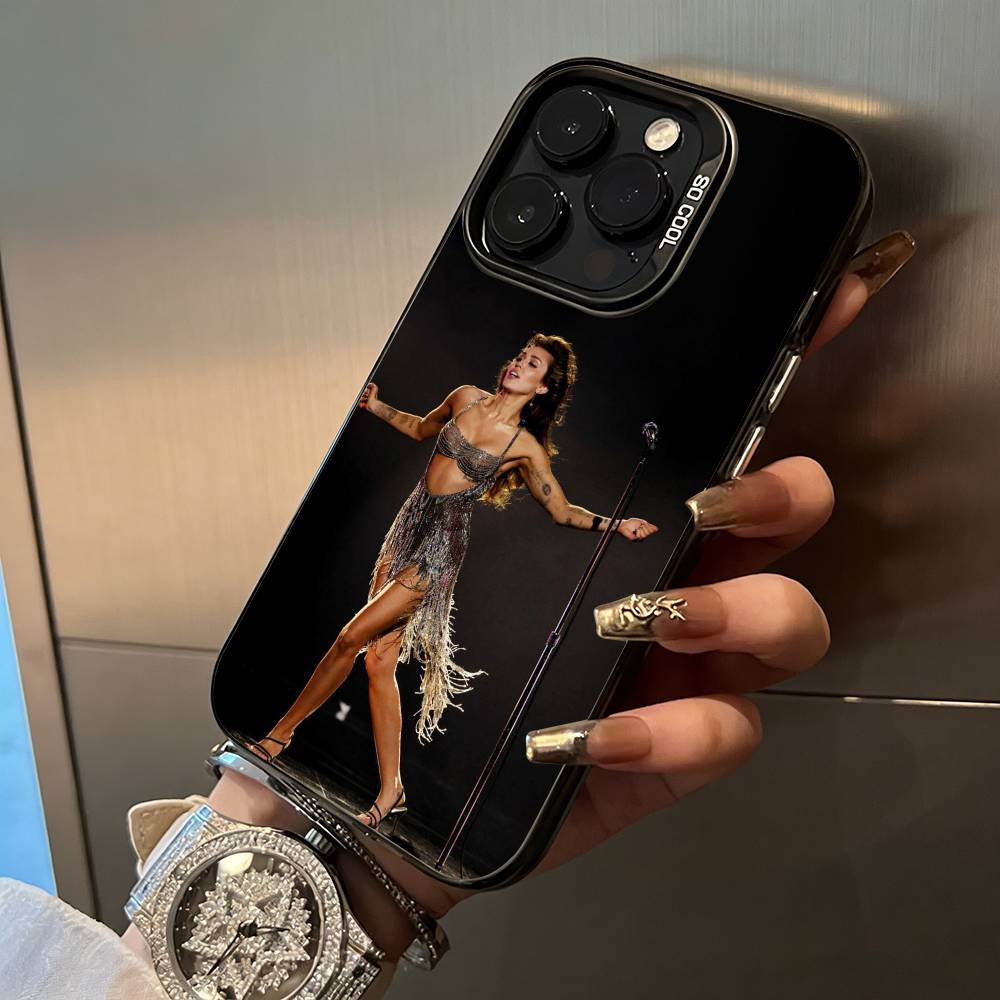 

M-Miley Cyrus Flowers -Singer Phone Case For IPhone17 16 11 12 13 14 15 16 Pro Max Plus Cover Colored Silver Funda Bumber iPhone17