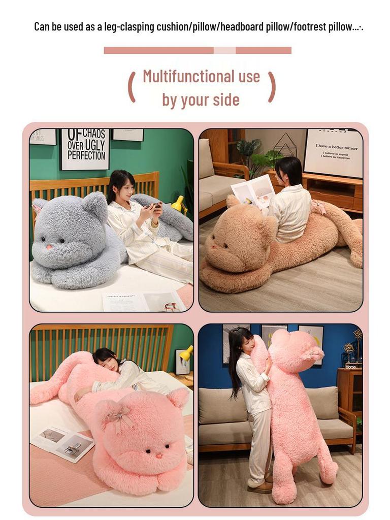 Süßes Kätzchen & Panda Plüsch Kuschelkissen - Begleiter Geschenk für Kinder