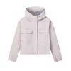 White Fashion Classic Simple Sports Casual Elegant Relaxed Versatile Comfortable Hooded Woven Jacket Women Jackets Light-Gray Pink F11W623704FPK