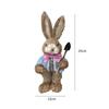 DIY Unfinished Easter Bunny Straw Material Package Cute Handmade Rabbit Standing Figurine for Garden Terrace Lightweight
