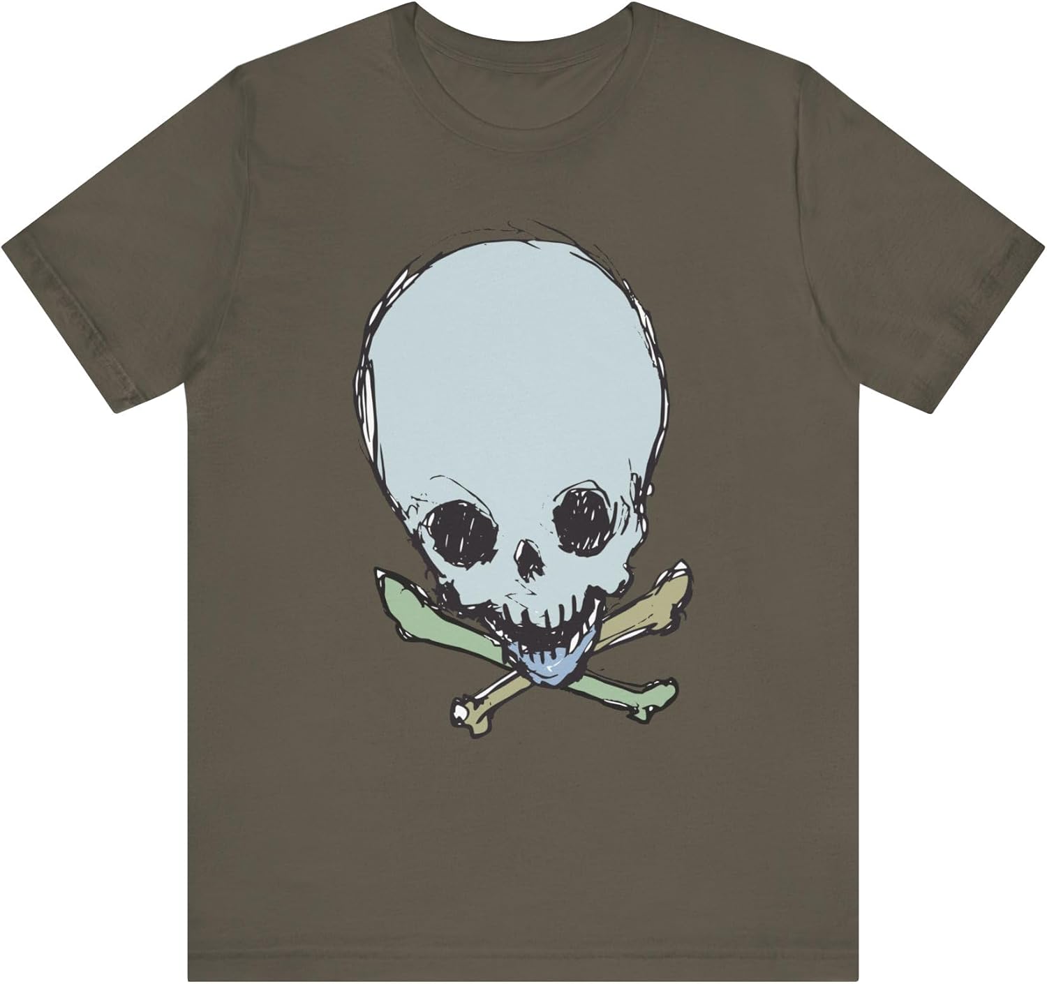 Lt Blue Skull Graphic Design Tee, Skull Shirt, Vintage Tees, Art Design T-Shirt, Vintage Graphic Tee, Art Shirts with Skulls S