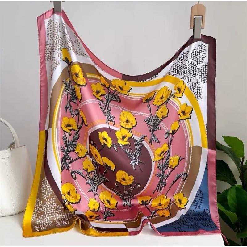 70 silk scarf square scarf high sense fashion versatile professional simulation silk small scarf versatile printed women's silk scarf