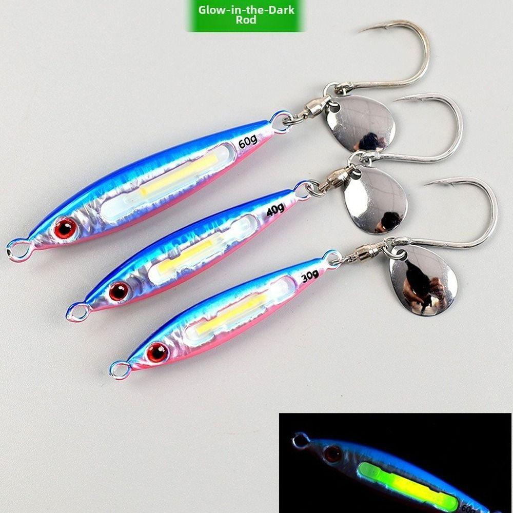 Glow In Dark Slow Pitch Jig Fast Jig Fishing Lure Tackle Durable Metal Jig Lure  Boat Fishing
