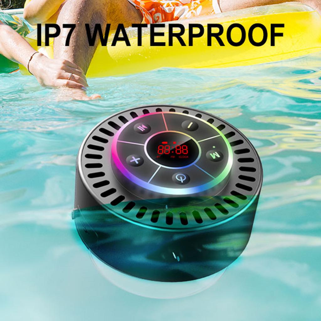 IPX7 Waterproof Bathroom Speaker Dustproof Shockproof LED Time Display Built-in FM Radio Speaker