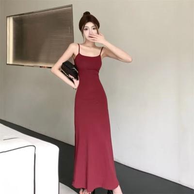 Vestido Longo de Verão com Suspensório Sem Mangas Vestido Sexy