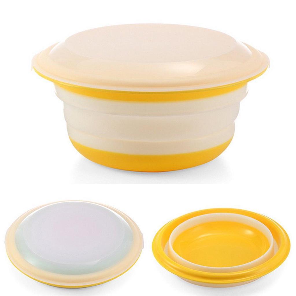 3Pcs Silicone Collapsible Storage Bowls Lids Set Stackable Prep Food Containers 3Pcs Silicone Collapsible Storage Bowls Lids Set Stackable Prep Food Containers