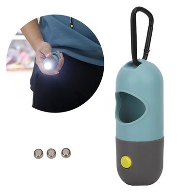 Pet Dog Puppy Poop Bag Dispenser Box LED Flashlight Waste Carrier Holder Case