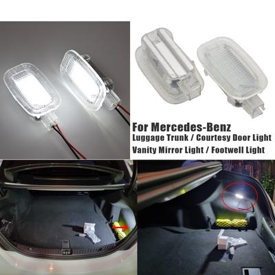 2PCS LED Luggage Trunk Light For Benz W164 X164 W169 A45 C197 W204 W212 W216 W245 W463 No Error Courtesy Footwell Door Lamp
