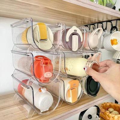 Stackable Cup Rack Multi-Tier Display Stand for Mugs Glasses Thermal Cups Sports Bottles Space-Saving Kitchen Counter Organizer