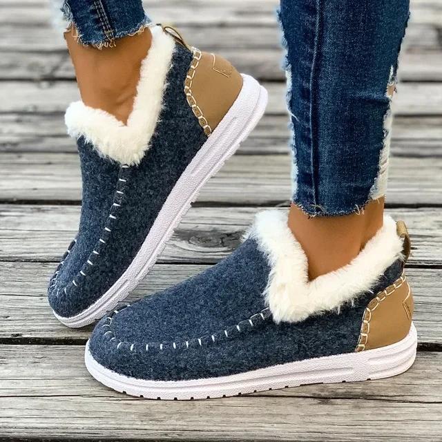 Women's Boots 2025 Hot Selling New Item Women's Winter Round Head Plush Warm Short Tube Flat Bottom Snow Boots Plus Size 43