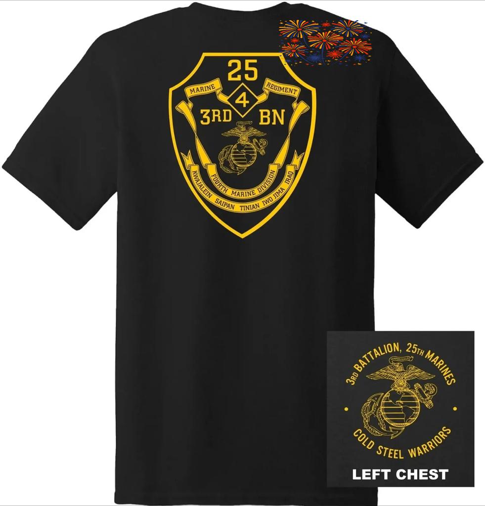 US Marine Corps 3rd Battalion 25th Marines RegiUnisext TShirt 100 Cotton ONeck Short Sleeve Summer Casual Unisexs Tshirt
