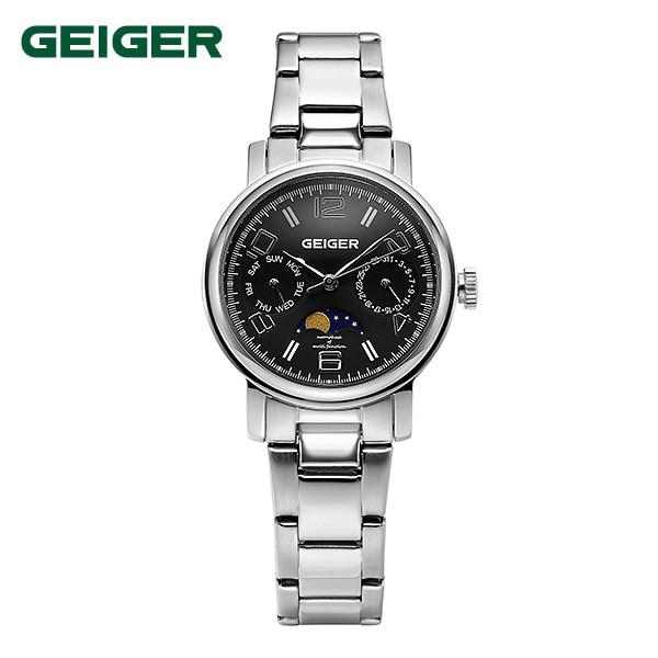 

Geiger GE8026BSL Новое поступление Женские металлические часы с фазой Луны 32 мм
