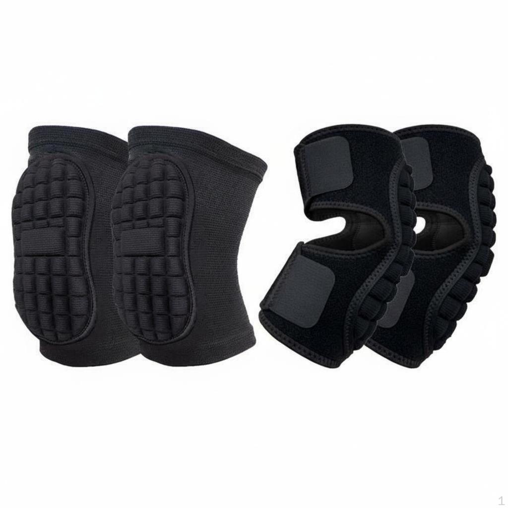 Knee and Elbow Pads Set Wear Resistant Padded Sleeve for Dancers
