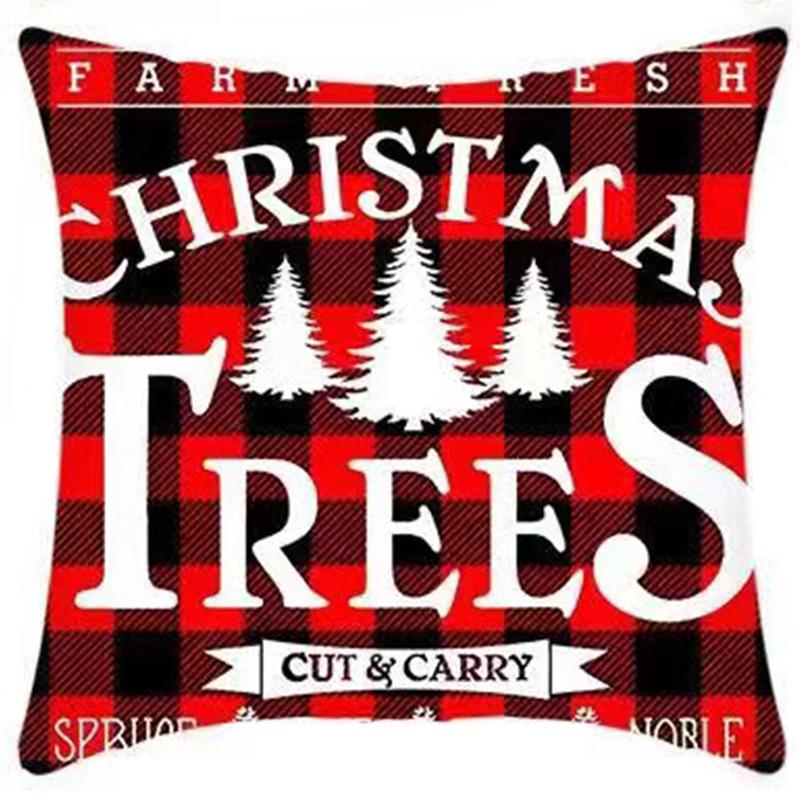 New Christmas Sofa Pillow Cover Home Animal Letter Print Bedside Pillow Cover