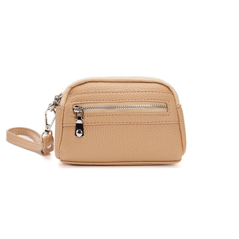 

Women s Multi-Functional Large Capacity Clutch: Mini Purse, Handbag & Coin Holder with Double Zipper. 13*5*9cm абрикосовий