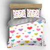 Colorful Heart Pattern Bedding Bedding Duvet Cover Set Duvet Cover Pillowcases (1 * Duvet Cover 2 * Pillowcases, Without Duvet Insert)